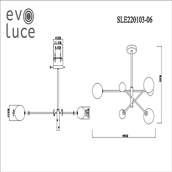 Светильник потолочный Evoluce ARCOLA SLE220103-06 30Вт G9