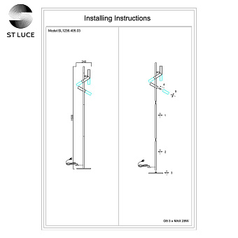 Торшер ST Luce ECLIP SL1236.405.03 15Вт G9 3 плафонов