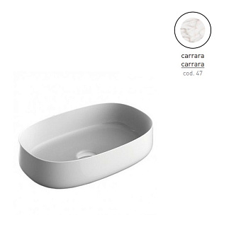 Раковина накладная ArtCeram Cognac COL003 47 00 55х35см