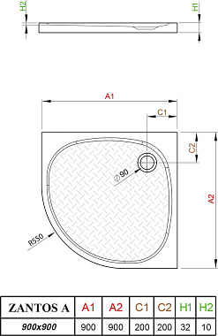 Душевой поддон RADAWAY Zantos M3ZNA9090-06 90х90см
