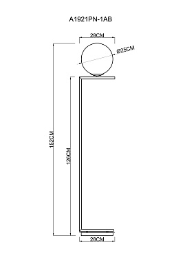 Торшер Arte Lamp Bolla-unica A1921PN-1AB 40Вт E27