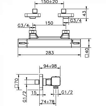 Смеситель для душа Cisal Cubic CUT0102021 хром