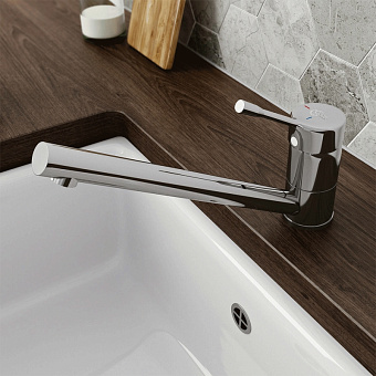 Смеситель для кухни IDEAL STANDARD CERALOOK BC292GN поворотный излив Серебряный Шторм