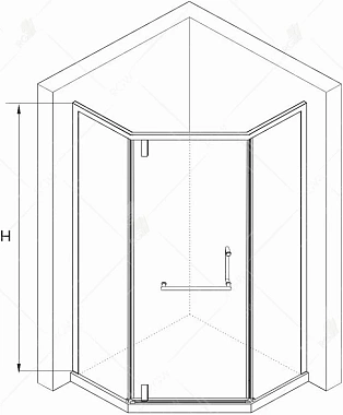 Угловое ограждение RGW Hotel 03063100-11 195х100см стекло чёрный