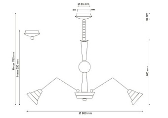 Люстра подвесная Lucia Tucci NATURA 072.8 40Вт 8 лампочек LED