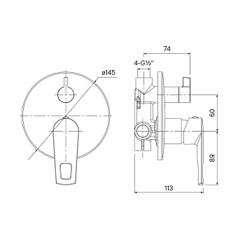 Смеситель для ванны IDDIS Runo RUNSB00i67 хром