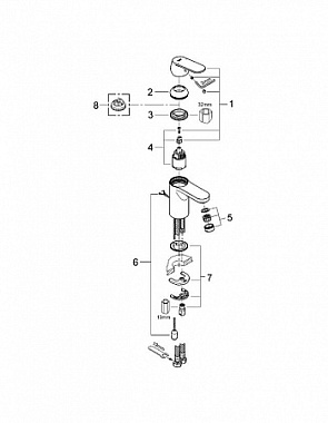 Смеситель для раковины GROHE Eurosmart Cosmopolitan 3282700E хром