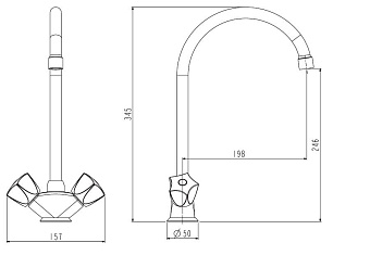 Смеситель для кухни ESKO MOSCOW MS 06 высокий излив хром
