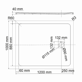 Душевой поддон WASSERKRAFT Neime 19T10 100х120см