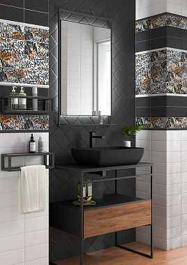 Полка в ванную прямоугольная KERAMA MARAZZI Plaza Next PL.N.sh.55\BLK 1-ярусная 11х55см чёрный
