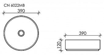 Раковина накладная Ceramica Nova ELEMENT CN6022MB 39х39см