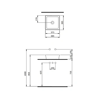 Раковина накладная BERGES Ego SL 181070 38,8х38,8см