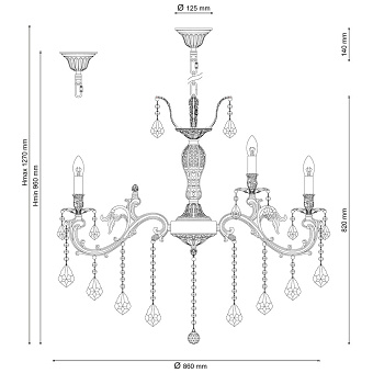 Люстра подвесная Lucia Tucci BARLETTA 122.10.5 cream white 900Вт 15 лампочек E14