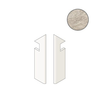 Плитка для ступеней Atlas Concord Италия Norde A585 Platino Battiscopa Sag.Dx 7,2х30см 0,259кв.м. неполированная