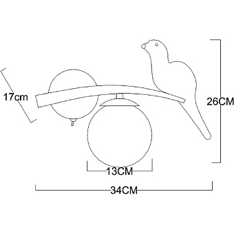Светильник настенный Arte Lamp ELTANIN A3422AP-1GO 60Вт E14