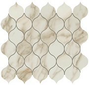 Керамическая мозаика Atlas Concord Италия Marvel Edge 9EDC Royal Calacatta Drop Mosaic 27,2х29,7см 0,485кв.м.
