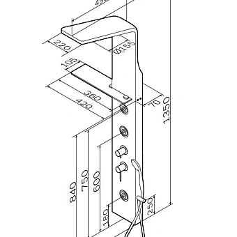 Душевая панель AM-PM Joy W85P-2-136AW
