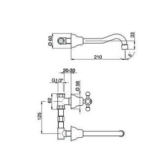 Смеситель для раковины Cisal Arcana AC00351027 бронза