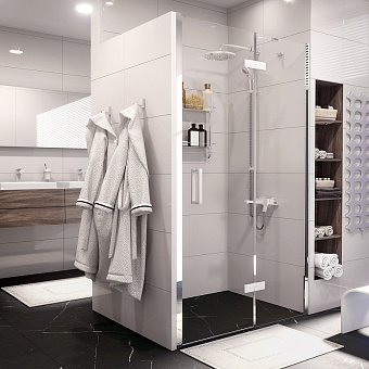 Душевая дверь WASSERKRAFT Aller 10H05RWHITE 200х120см стекло прозрачное