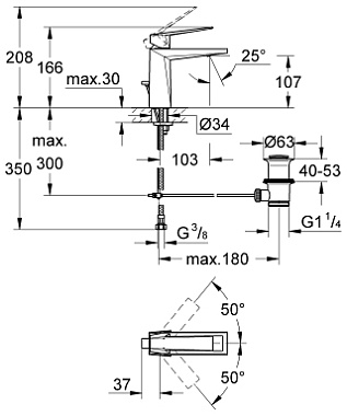 Смеситель для раковины GROHE Allure Brilliant 23029000 хром
