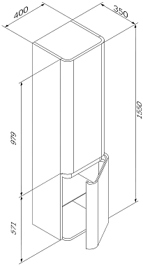 Пенал подвесной AM-PM Sensation M30CHR0406NF 35х40х155см орех
