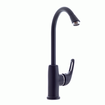 Смеситель для кухни D&K RheinEucharius DA1372425 высокий излив чёрный