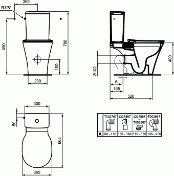 Чаша для унитаза IDEAL STANDARD CONNECT AIR E009701 без сиденья
