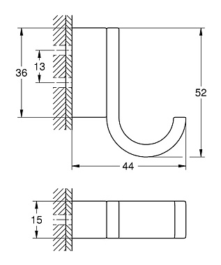 Крючок GROHE Selection 41039GL0 золото