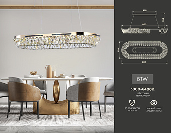 Люстра подвесная Ambrella Traditional TR5025 61Вт 1 лампочек LED