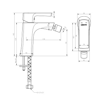 Смеситель для биде LEMARK Ursus LM7208BL чёрный