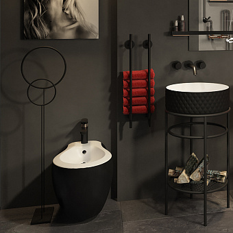 Полотенцедержатель Bertocci Moon 147 0374 0800 чёрный 22см