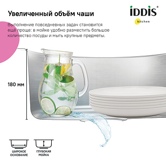 Мойка кухонная IDDIS Edifice EDI42P0i77 42,5х42,5см сталь