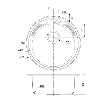 Мойка кухонная IDDIS Suno SUN49P0i77 49х49см сталь