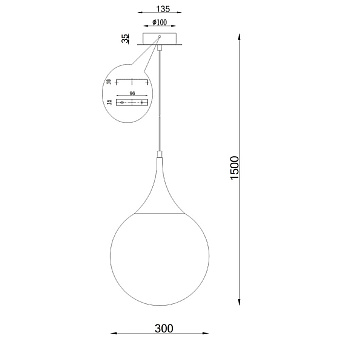 Светильник подвесной Maytoni Dewdrop P225-PL-300-N 8Вт E27