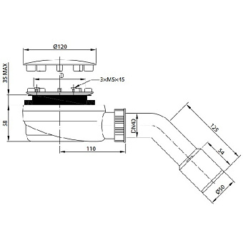 Сифон для поддона RADAWAY R580 d9см