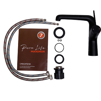 Смеситель для раковины Maxonor PL1094-7 чёрный
