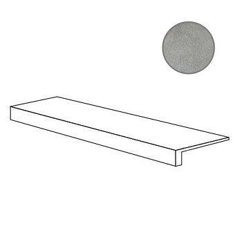 Плитка для ступеней ABK Atlantis PF60006511 Gradino Top Grey Ret 120х32см 0,384кв.м. матовая