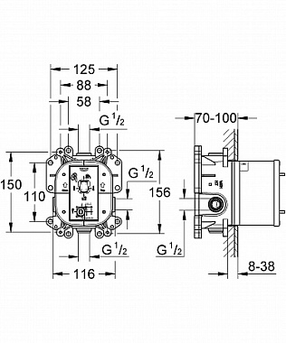 Внутренняя часть смесителя GROHE Rapido 35501000