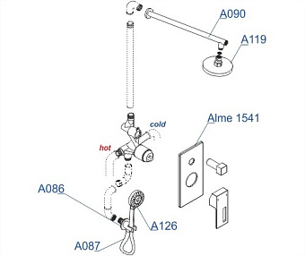Душевая система WASSERKRAFT Alme A16590 хром