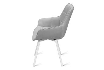 Кухонный стул поворотный AERO 56х61х85см велюр/сталь Light Grey