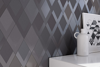 Матовый керамогранит WOW Flow 117360 Diamond Decor Black 13,9х23,95см 0,466кв.м.