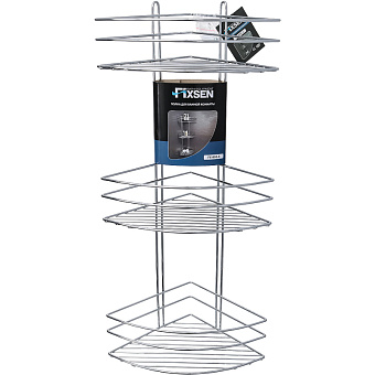 Полка в ванную угловая FIXSEN FX-850-3 3-ярусная 21х21см хром