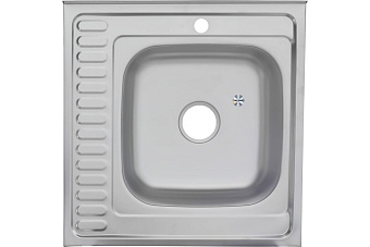 Мойка кухонная MELANA ДЕКОР 097D t R (*10) 60х60см хром