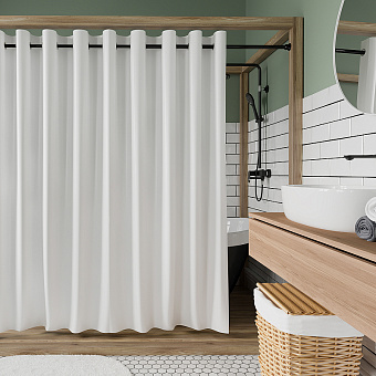 Шторка для ванной WASSERKRAFT Vils 200х200см белый