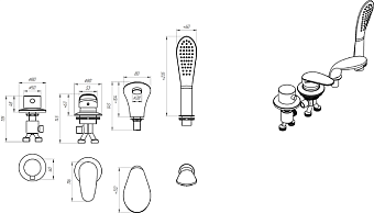 Смеситель для ванны RADOMIR ROSA 3-27-2-0-0-601 хром