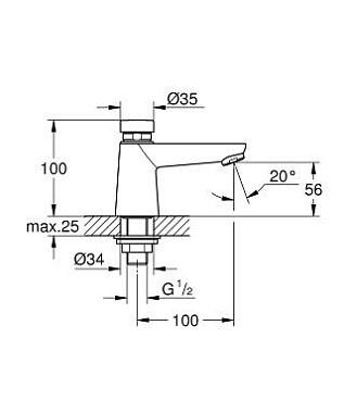 Смеситель для раковины GROHE Euroeco Cosmopolitan T 36265000 хром