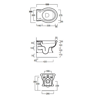 Унитаз подвесной SIMAS Lante LA18nero rimless безободковый без сиденья