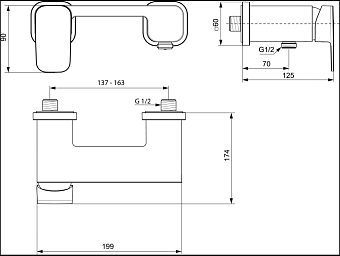 Смеситель для душа IDEAL STANDARD TONIC II A6337AA хром