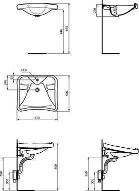 Раковина подвесная IDEAL STANDARD ATLANTIS J040300 20х67см