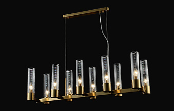 Люстра подвесная CRYSTAL LUX OTONO OTONO SP10 L980 BRASS/TRANSPARENTE 400Вт 10 лампочек E14